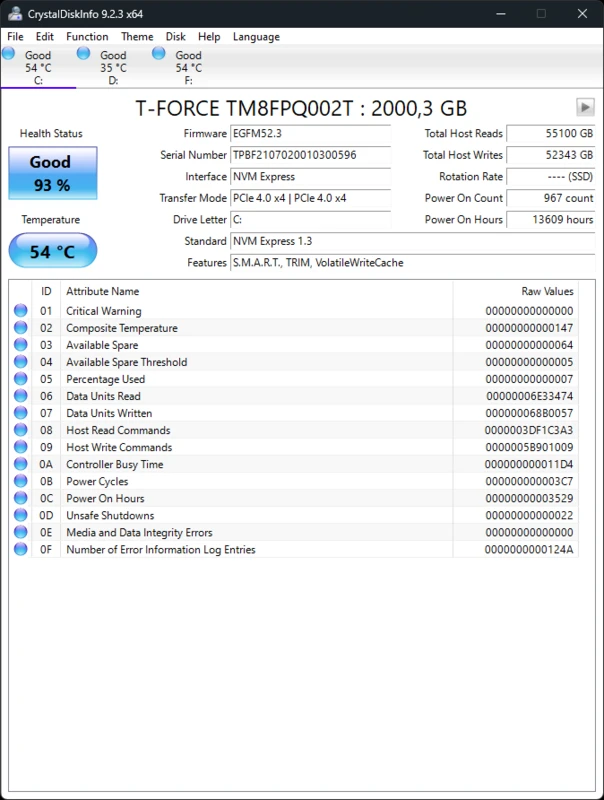 CrystalDiskInfo resident icon menu from the notification area